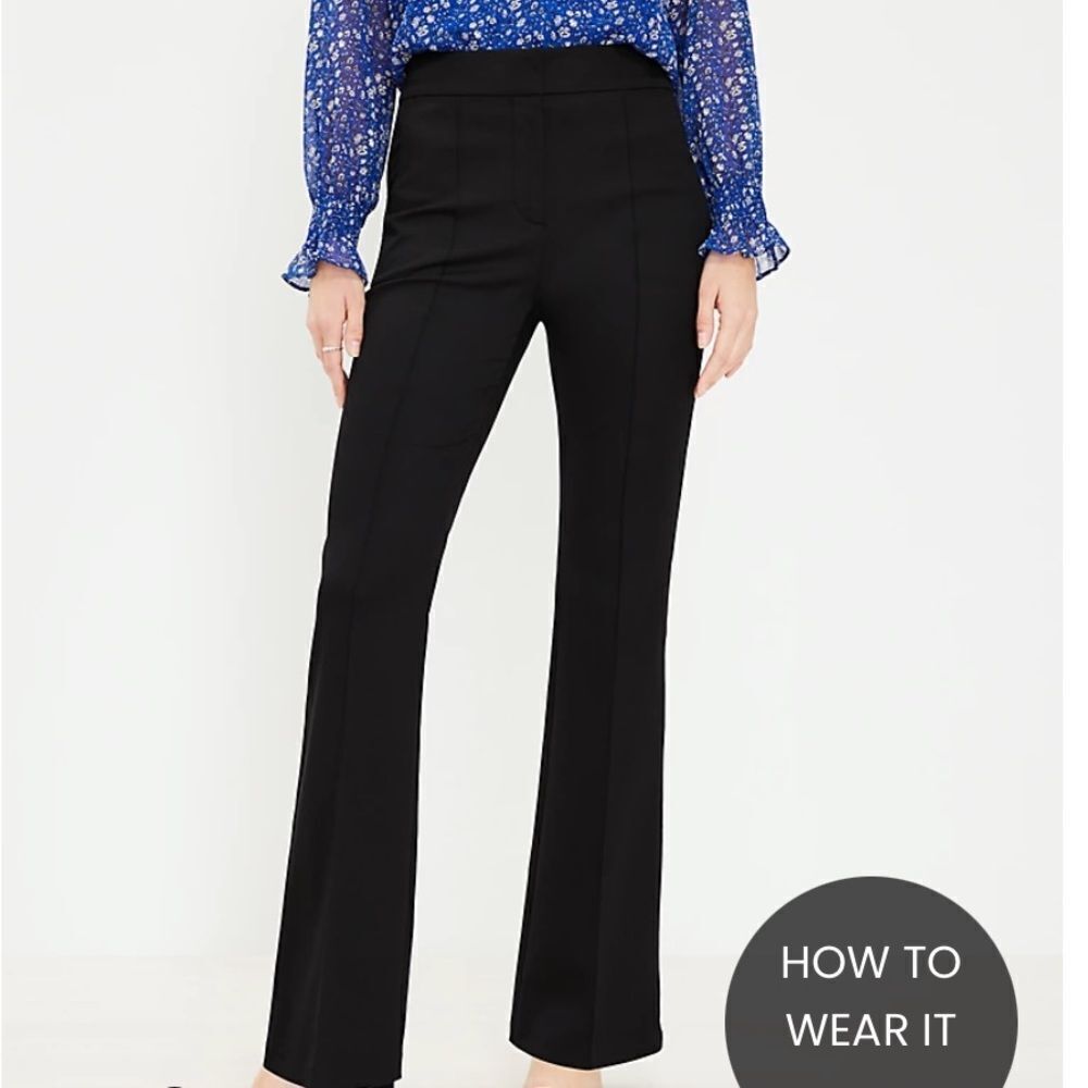 Loft Flare Pants in Bi-Stretch Black 8T Nwt